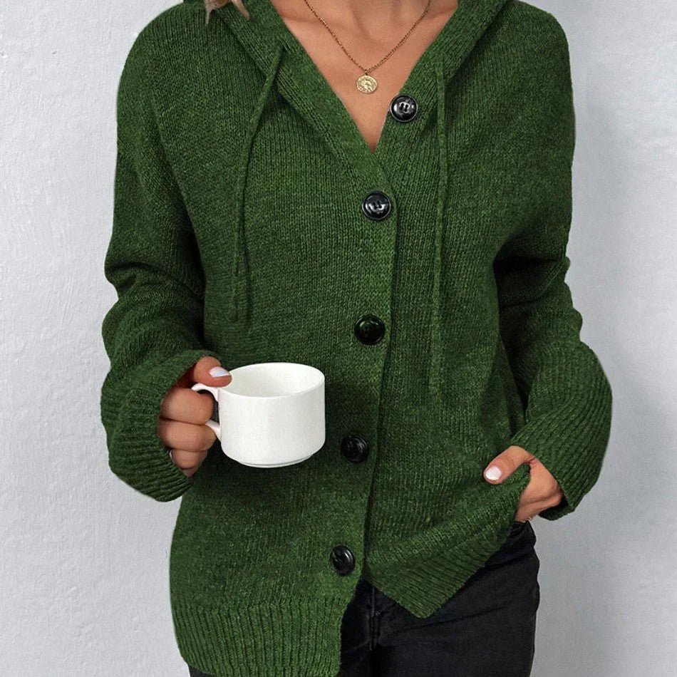 Laurence | Hooded Cardigan with Buttons - Liam & Ivy