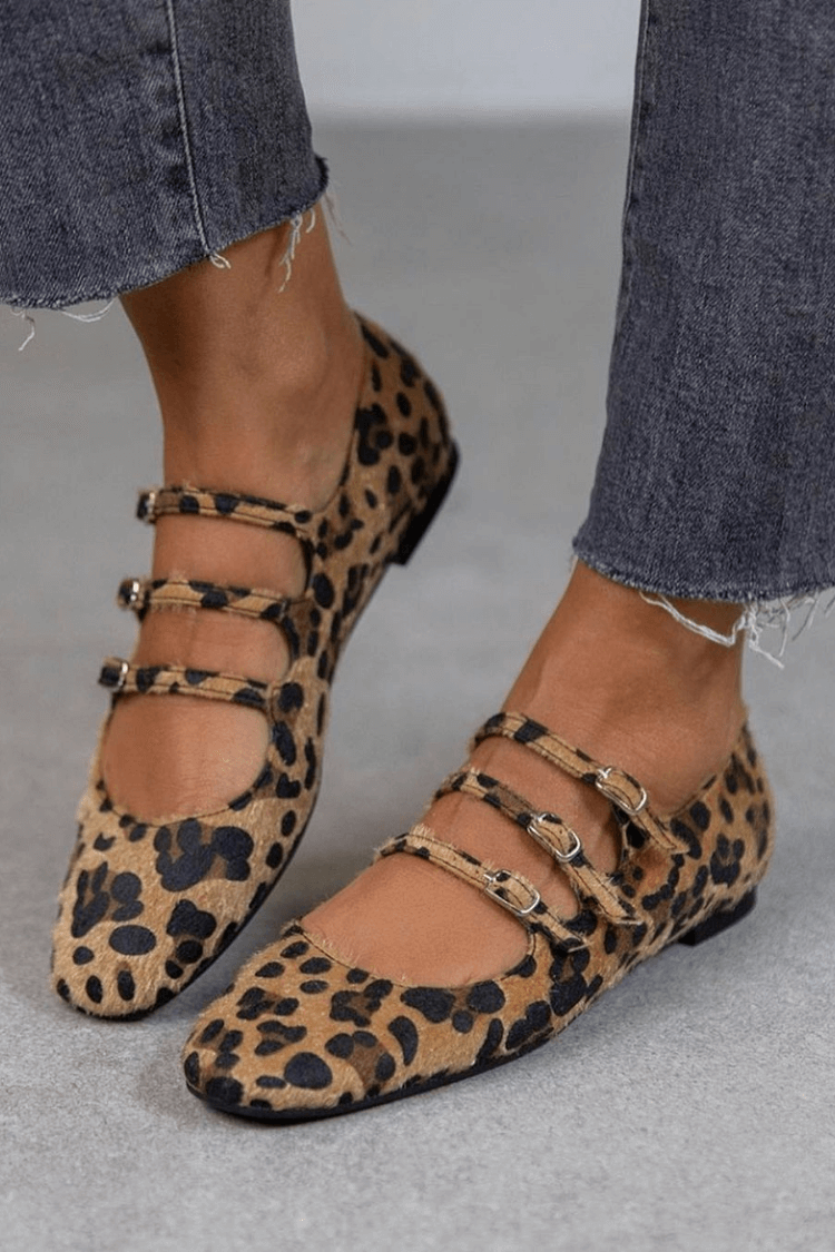 LEOPARD BUCKLE FLATS - Liam & Ivy
