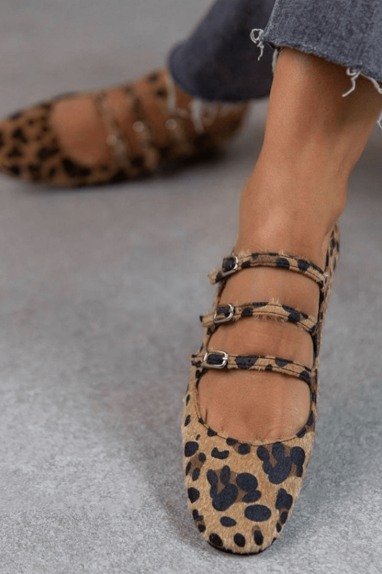 LEOPARD BUCKLE FLATS - Liam & Ivy