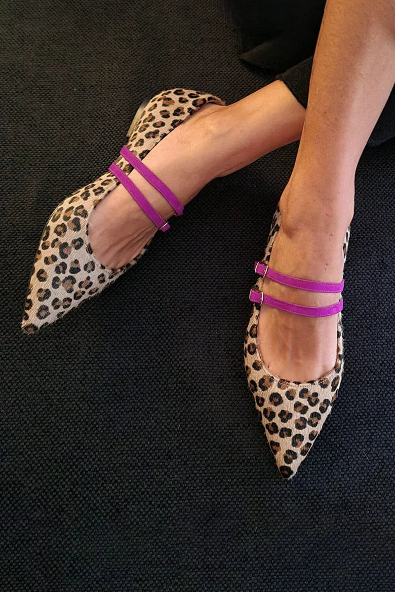 LEOPARD - PRINT STRAP FLATS - Liam & Ivy