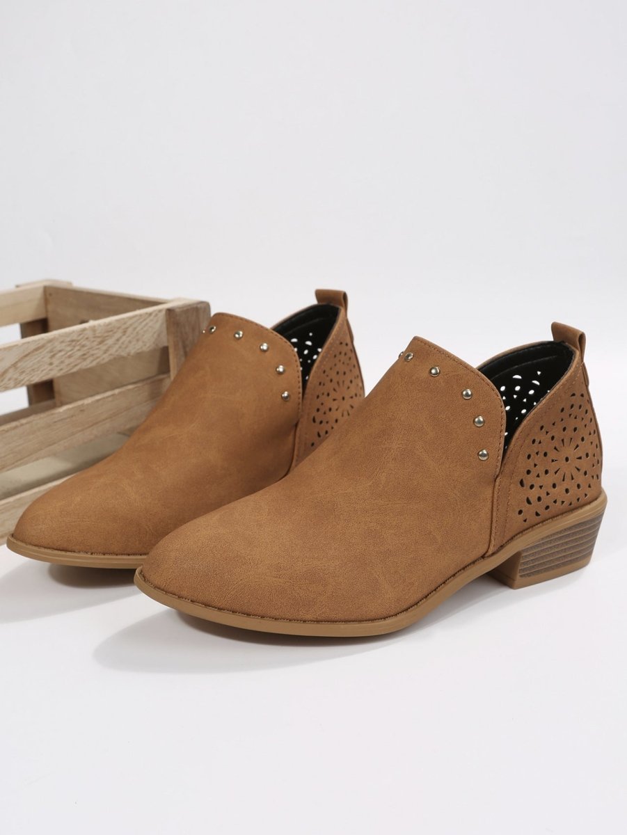 LOW CUT PERFORATED ANKLE BOOT - Liam & Ivy