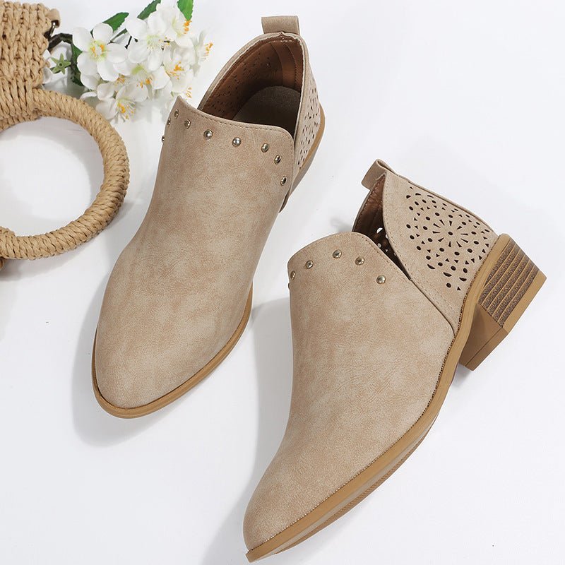 LOW CUT PERFORATED ANKLE BOOT - Liam & Ivy