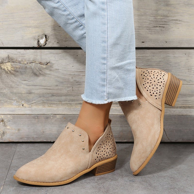 LOW CUT PERFORATED ANKLE BOOT - Liam & Ivy