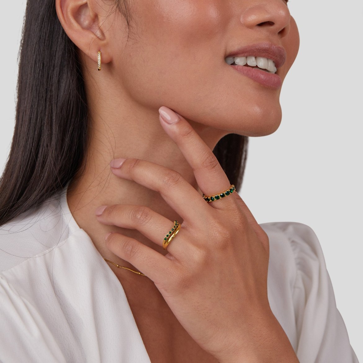 Mary - Emerald Stacking Ring