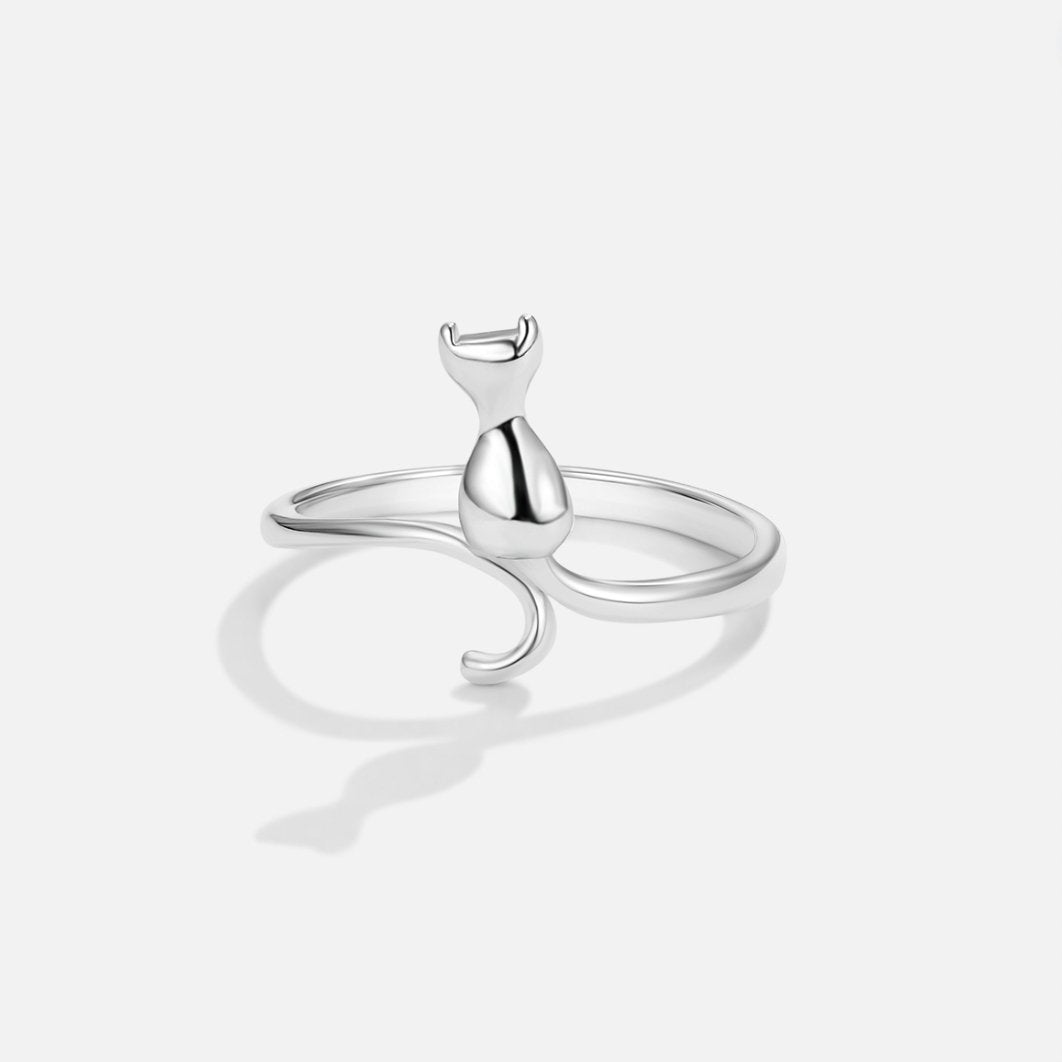 Midnight Cat Silver Ring