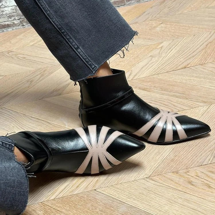 POINTED GEOMETRIC ANKLE BOOT - Liam & Ivy