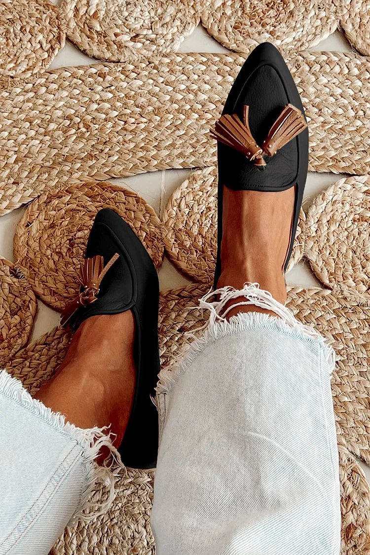 POINTED LOAFERS WITH TASSEL - Liam & Ivy