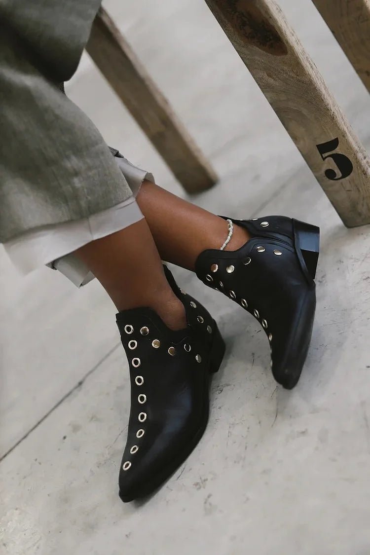 POINTED STUDDED ANKLE BOOT - Liam & Ivy