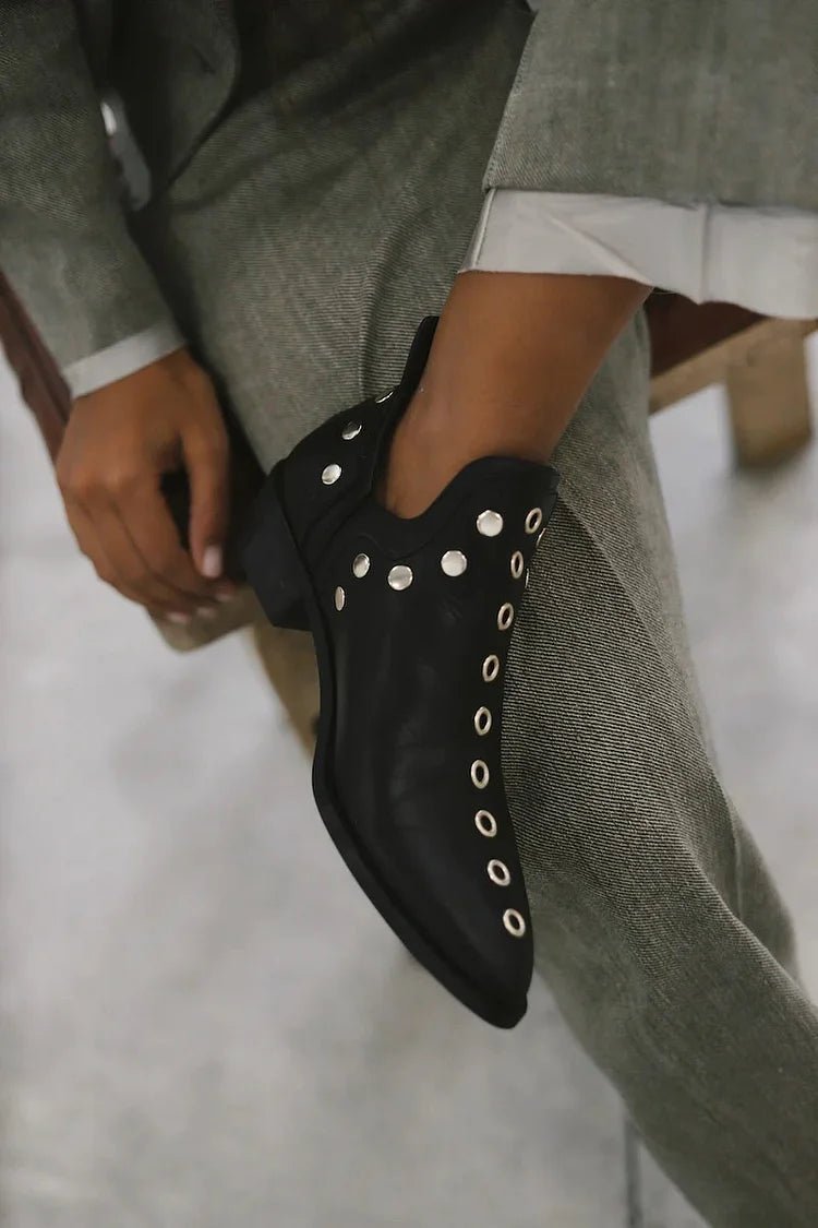 POINTED STUDDED ANKLE BOOT - Liam & Ivy