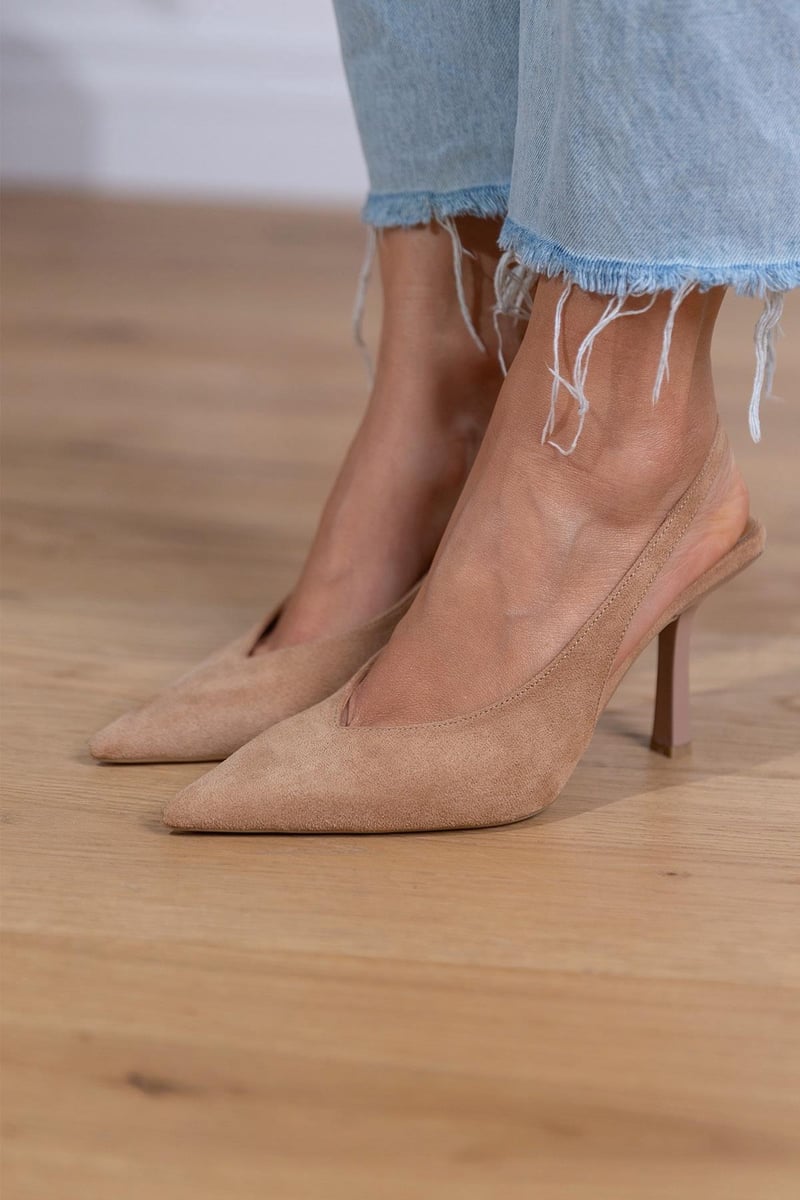 SUEDE SLINGBACK HEELS - Liam & Ivy
