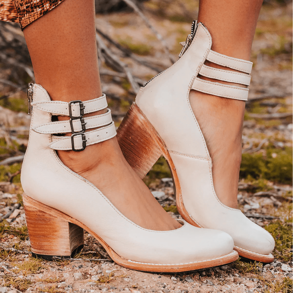 VINTAGE LEATHER STRAP HEELS - Liam & Ivy